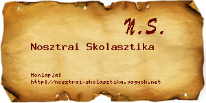Nosztrai Skolasztika névjegykártya